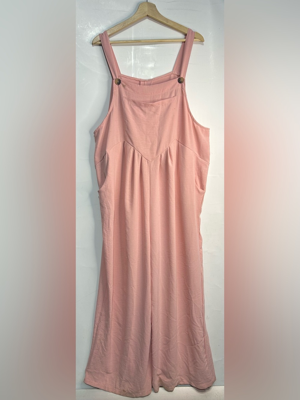 2XL Mauve Pink Wide Leg Overall Jumpsuit